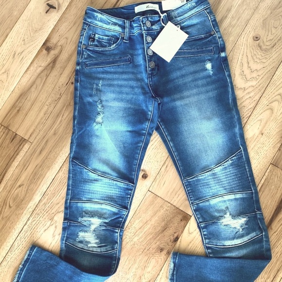 KanCan Motto High-Rise Button Down Fly Distressed Skinny Jeans Women’s Sizes NWT - Picture 8 of 16